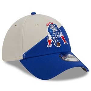 Men's New Era Cream/Royal New England Patriots 2023 Sideline Historic 39THIRTY F